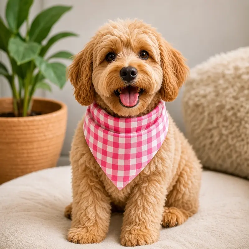 Pink Gingham Bandana